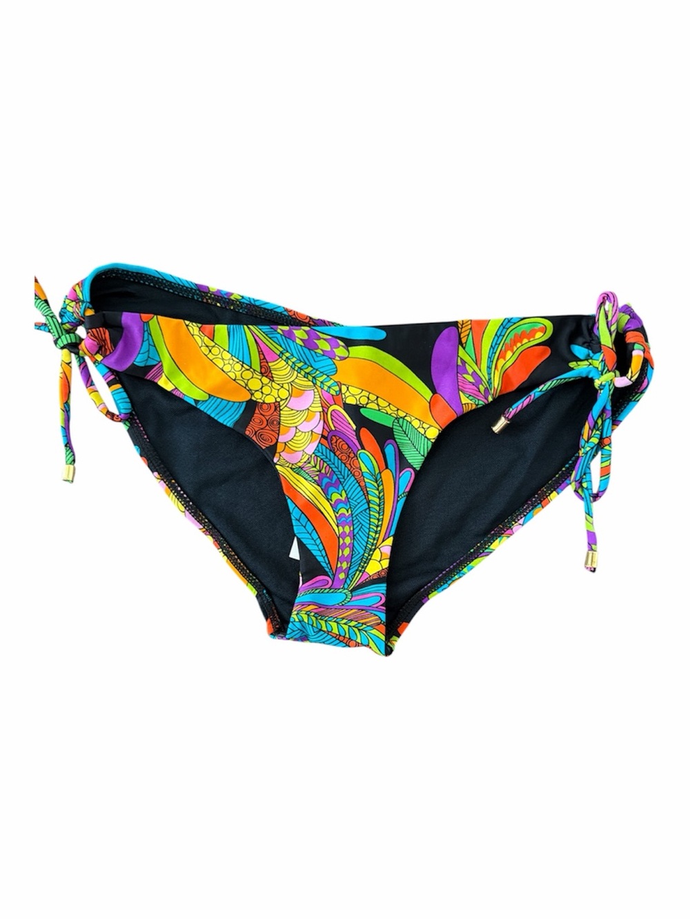 Vtg  Dead Stock Bikini Bay Funky Feathers Psychedelic Print Bikini Bottom Sz 12